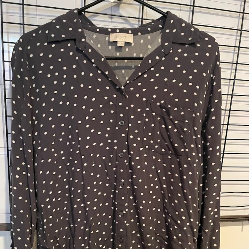 Loft Button-up Polka Dot shirt